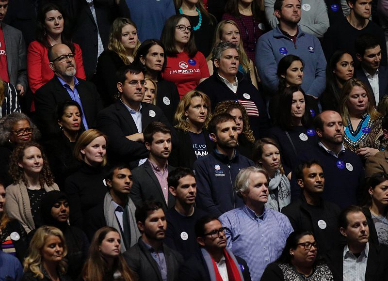 Unas 18.000 personas se han congregado en el centro de Chicago para seguir el último discurso de Obama.