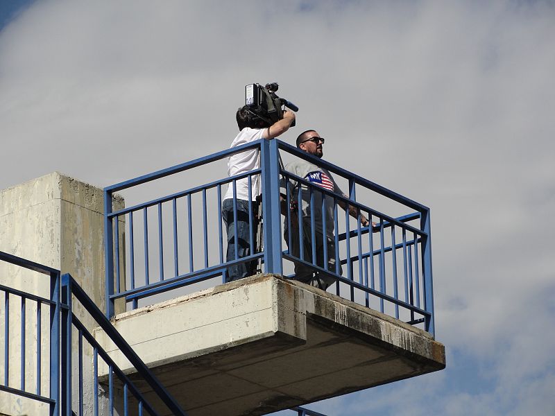 Grabando en el puente de Torrejón con Artes