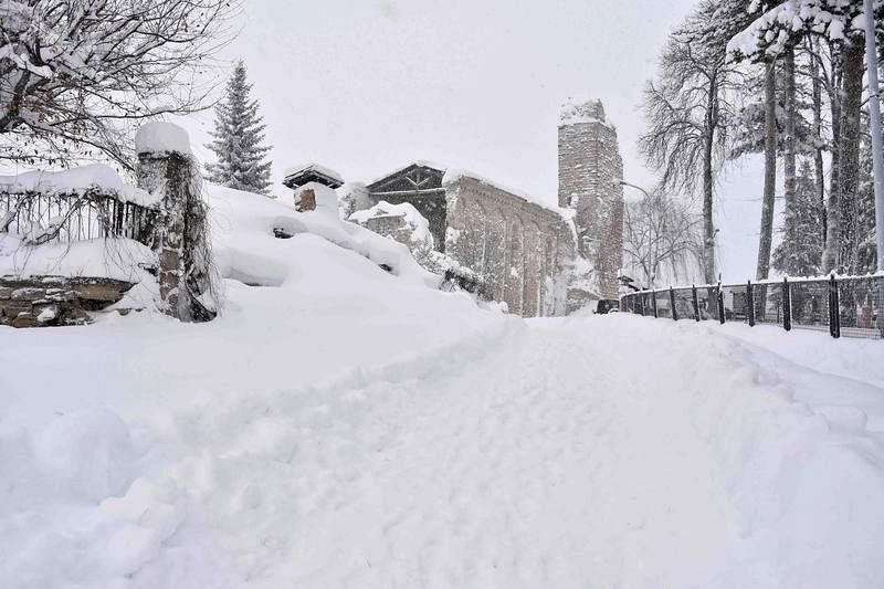 La torre del campanario, justo antes del terremoto