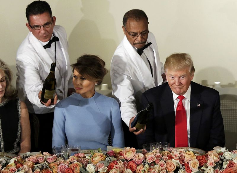 El matrimonio Trump durante la comida presidencial