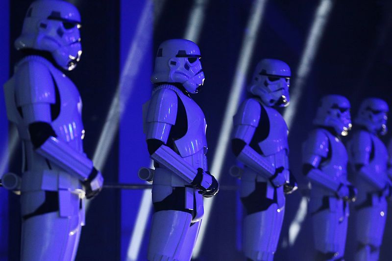 File photo of actors in Storm Trooper costumes at the European Premiere of Star Wars Rogue One at the Tate Modern in London