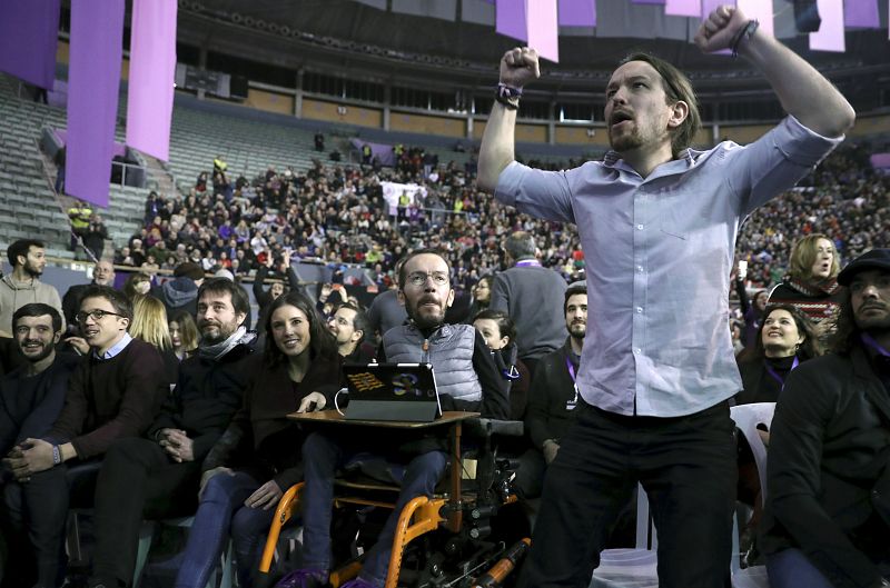 El equipo directivo de Podemos llega a Vistalegre