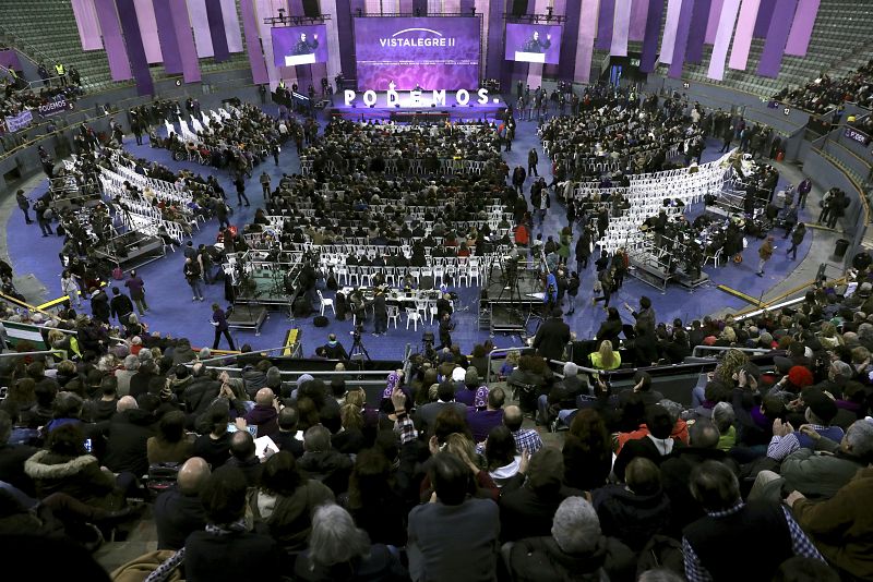 Vistalegre, momentos antes del inicio del segundo Congreso Ciudadano Estatal de Podemos