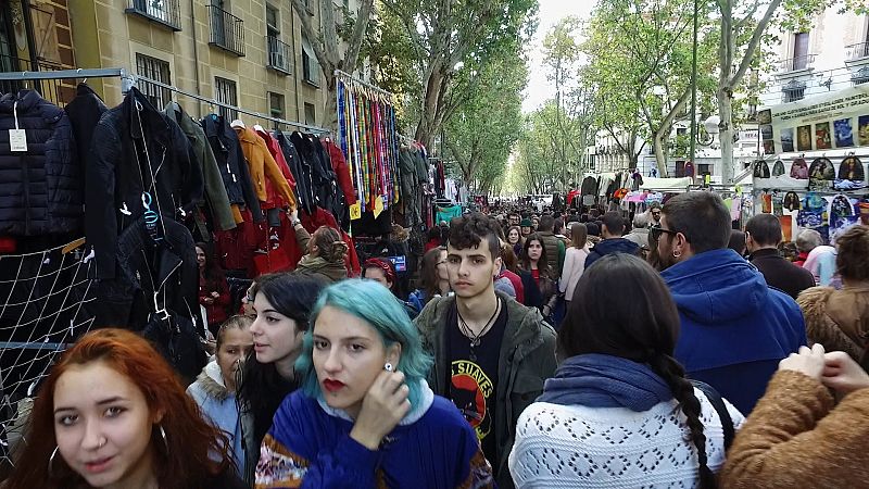 Ribera de Curtidores en día de mercado