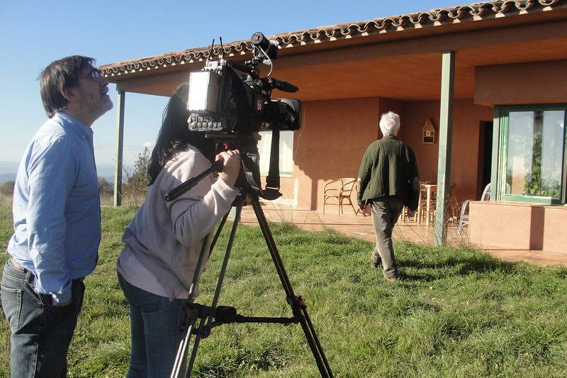 Grabando con el filósofo Jesús Mosterín