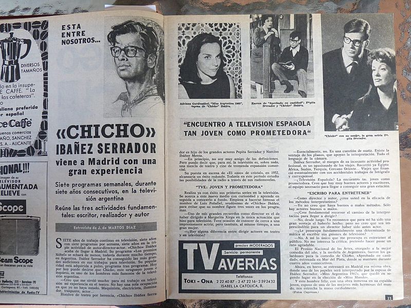 Teleradio anuncia la llegada de Chicho a Madrid en 1963