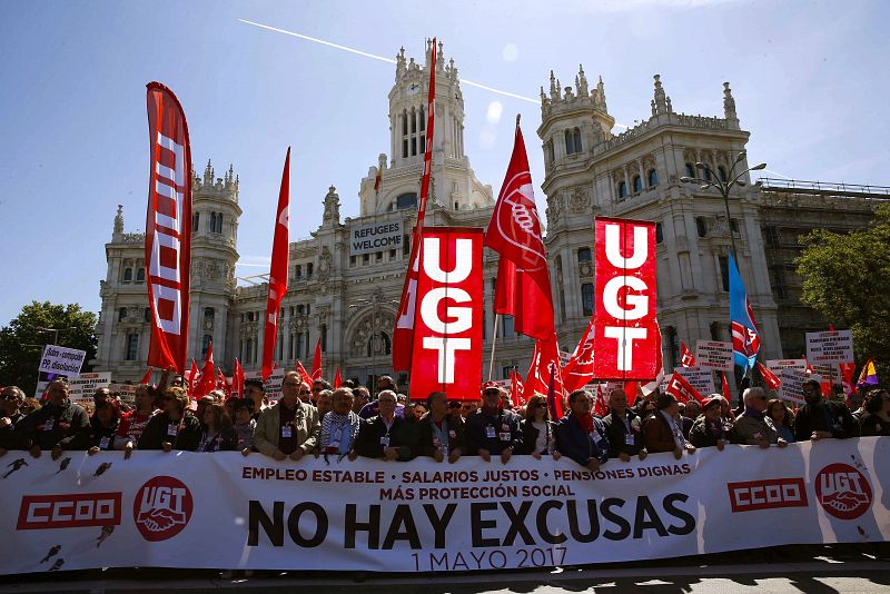 Cabecera de la manifestación en Madrid