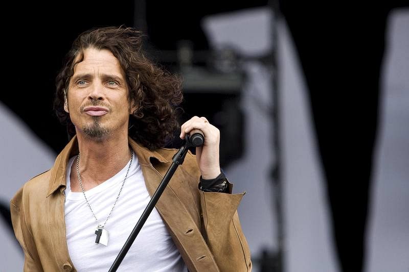 El cantante estadounidense Chris Cornell, durante su actuación en el festival Pinkpop 2009.