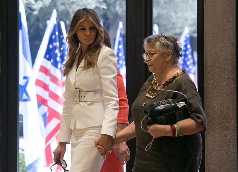 Melania Trump con Nechama Reuven, esposa del presidente de Israel