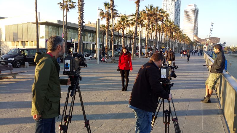 Ana Vidu durante la grabación en Barcelona