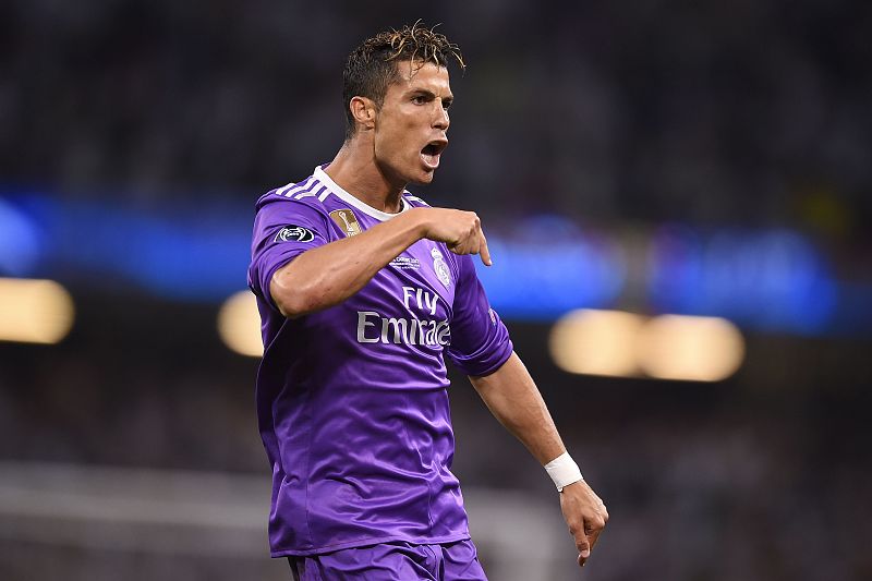 Cristiano celebra el primer gol del Real Madrid en la final de Cardiff.