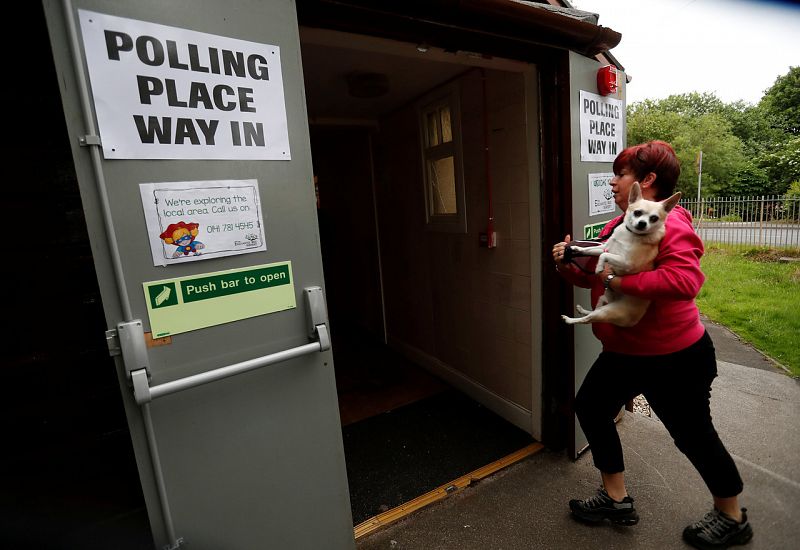 Un colegio electoral en Glasgow.