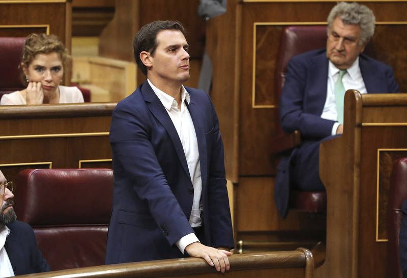 El líder de Ciudadanos Albert Rivera interviene en la segunda jornada del debate