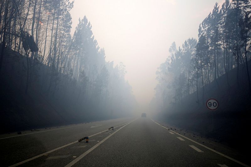 Un gran incendio asola el centro de Portugal