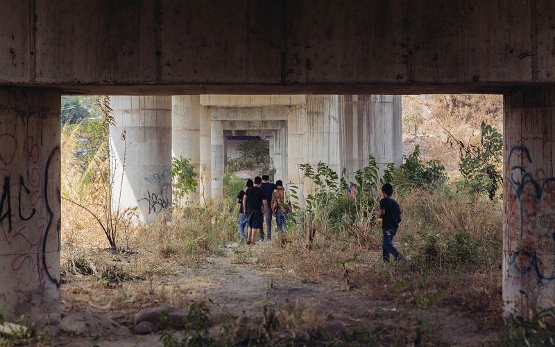 Migrantes en la frontera sur mexicana