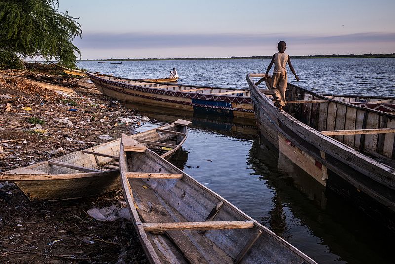 Barcas en la aldea de Tagal, junto al lago Chad.