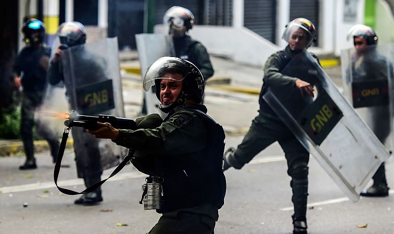 Enfrentamientos durante la huelga general en Venezuela