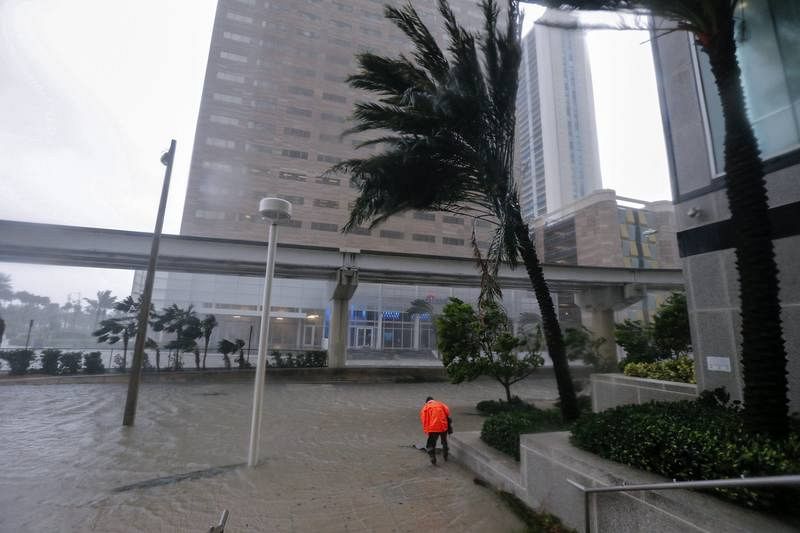 Inundaciones en Biscayne Boulevard por Irma