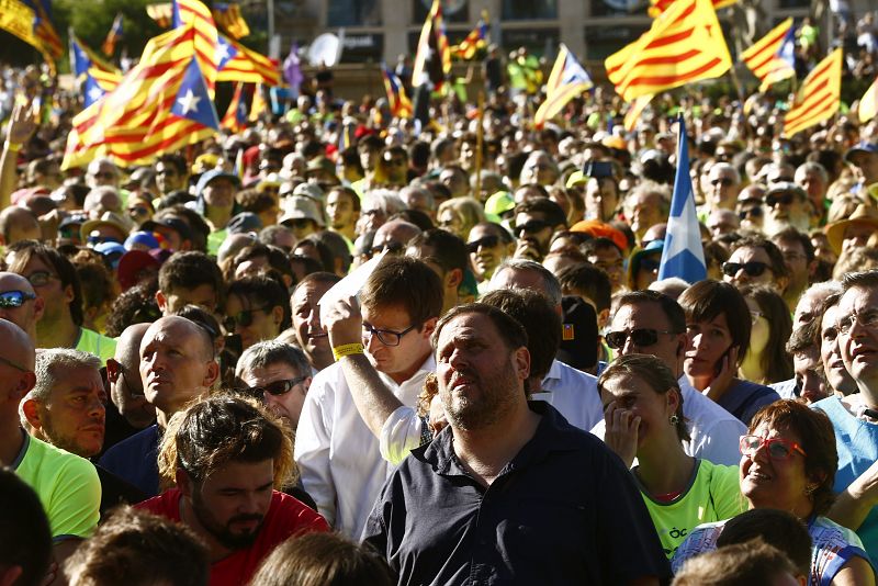 El vicepresidente catalán Oriol Junqueras en la manifestación de la Diada