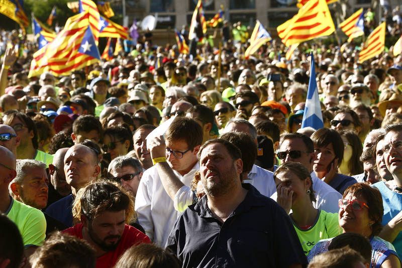 El vicepresidente catalán Oriol Junqueras en la manifestación de la Diada 