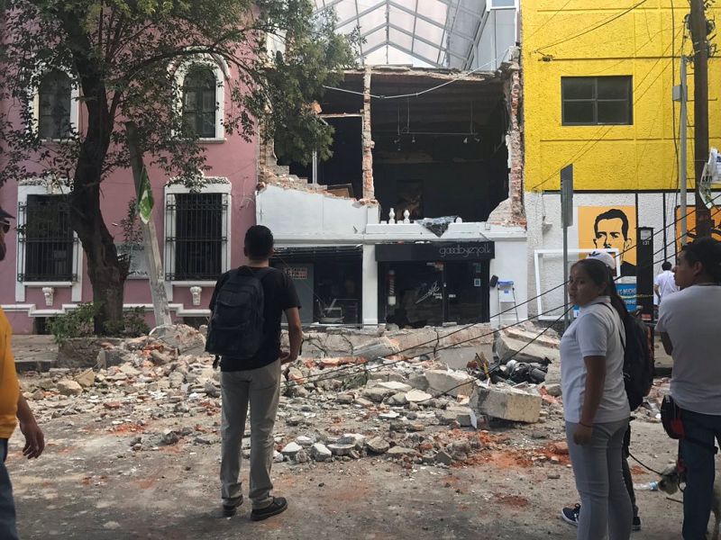 Un edificio completamente destruido en Ciudad de México