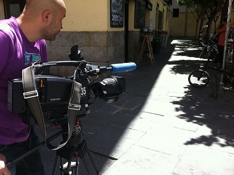 Ignacio Cañizares captando en la calle