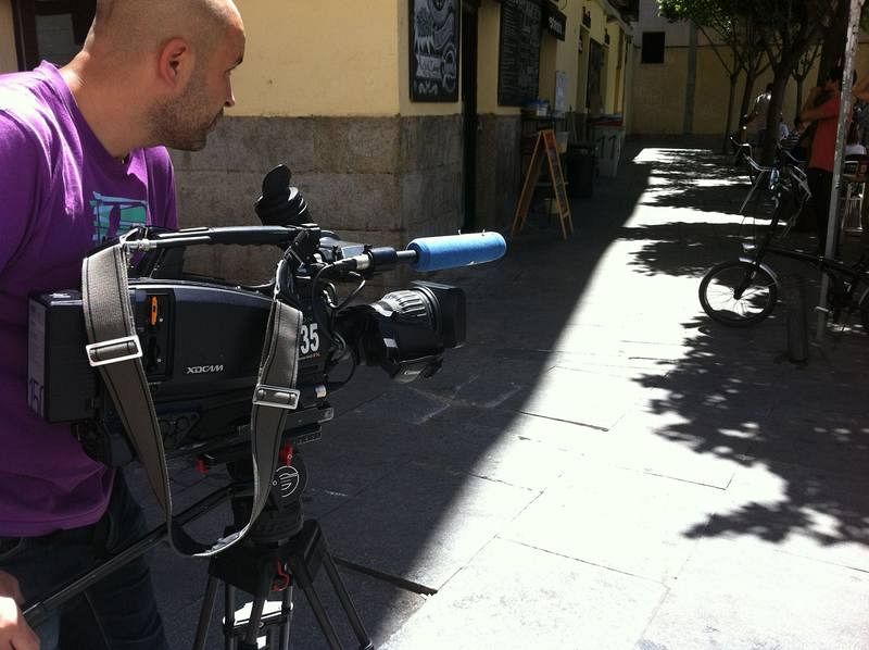 Ignacio Cañizares captando en la calle