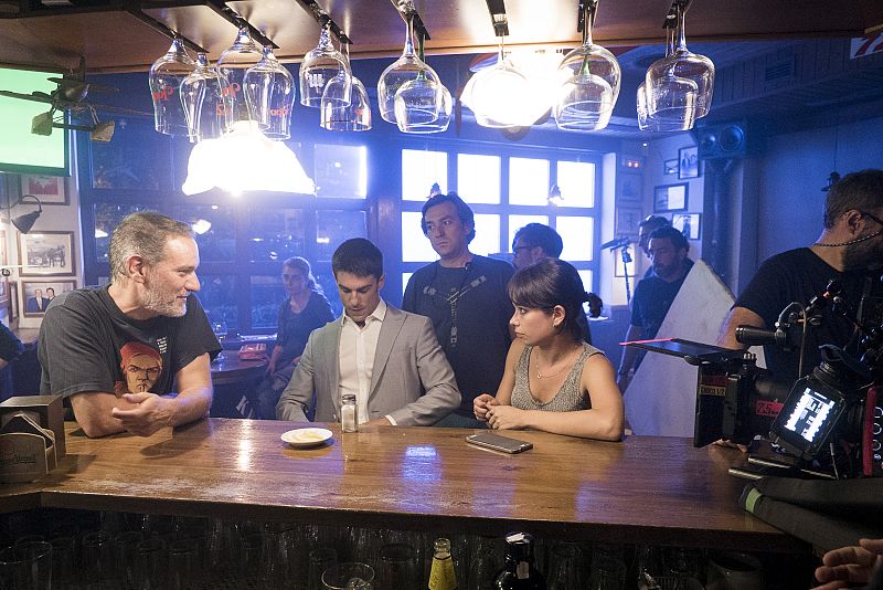 Alejo y Anna durante la grabación de su noche más loca