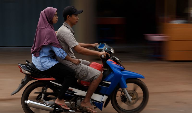 Casa en población rural de Borneo Central
