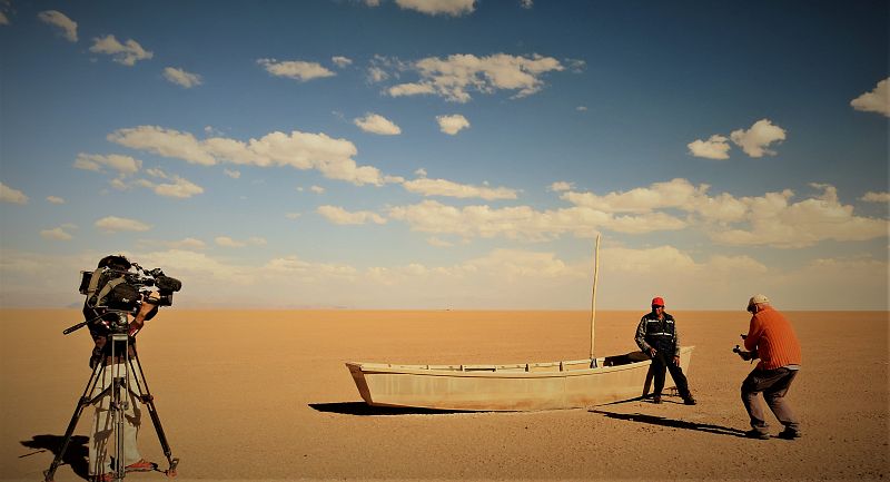 Andrés  Ajhuacho y su barca