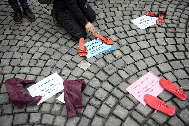 Protesta en Lausana, Suiza, contra la violencia machista