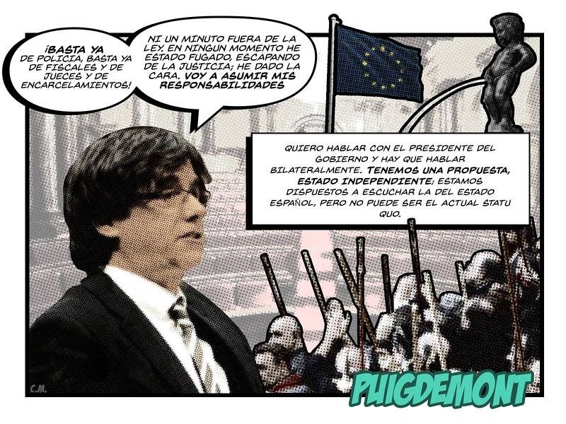 El cómic del 21-D | Puigdemont, desde Bruselas