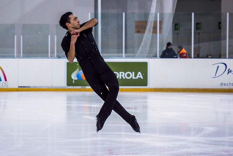Felipe Montoya durante su actuación en el Campeonato de España de patinaje artístico.