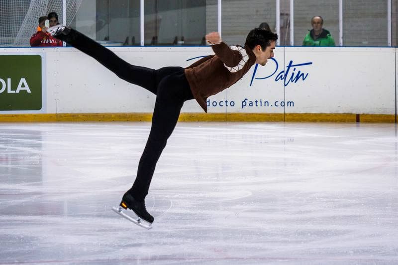 Javier Fernández durante su actuación en el Campeonato de España de patinaje artístico.