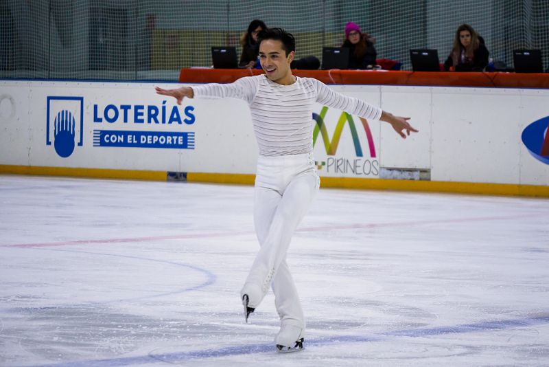 Felipe Montoya durante su actuación en el Campeonato de España de patinaje artístico.