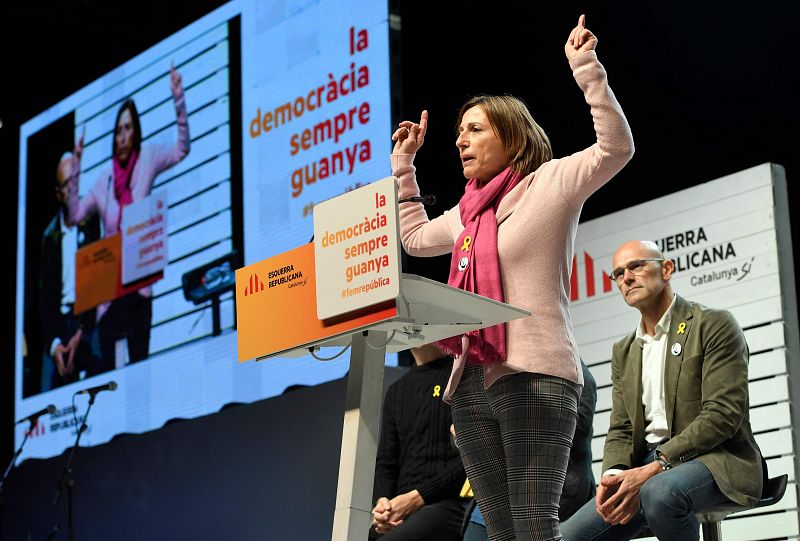 La expresidenta del Parlamento catalán, Carme Forcadell, interviene en el acto