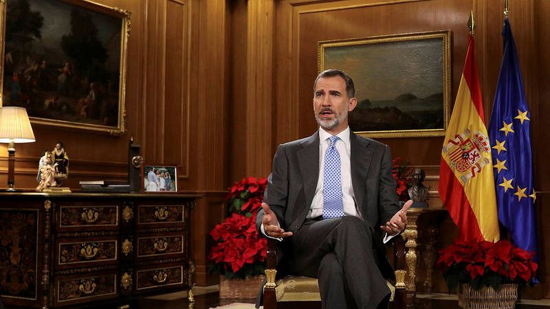Felipe VI durante el discurso de Navidad. 