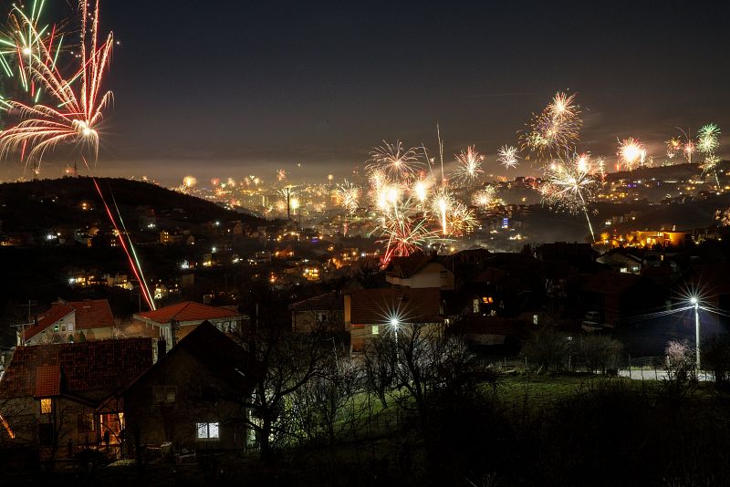 New Year's Eve celebration in Pristina