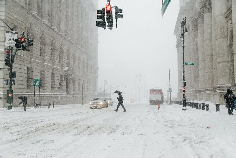 La nieve, protagonista en las calles de Nueva York