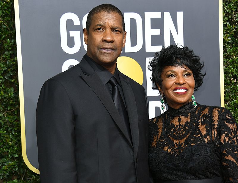 Denzel Washington y Pauletta Washington, en la alfombra roja de los premios