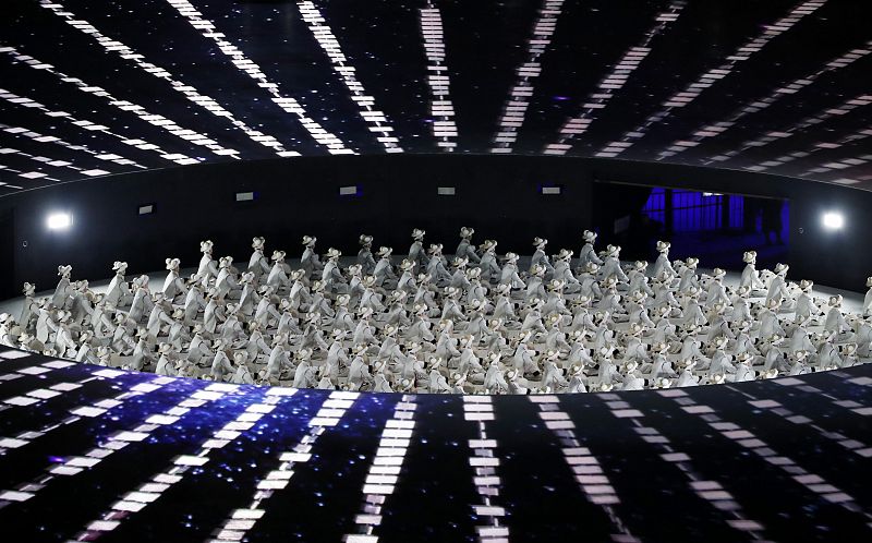 Momento de la ceremonia de inauguración de los Juegos de Pyeongchang 2018.