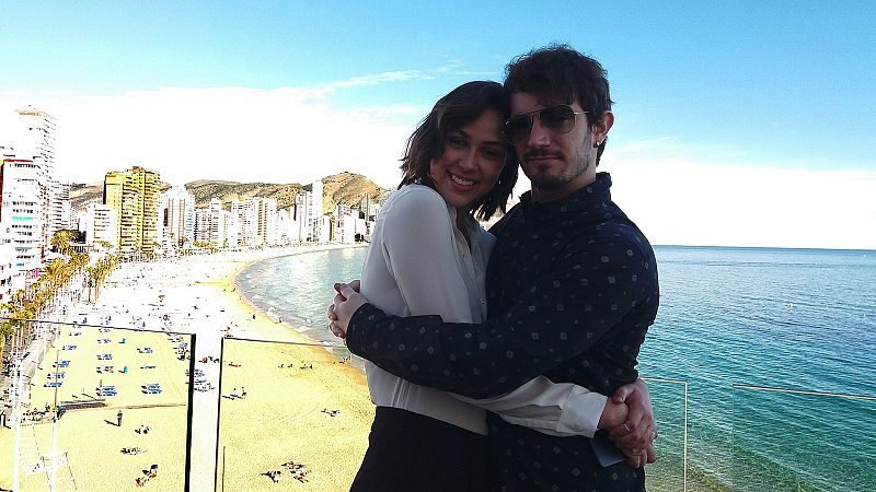 Lander Otaola y Luisa Rubino en la presentación de 'Fugitiva'