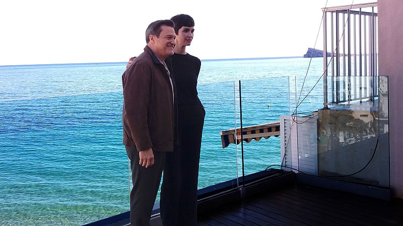 Paz Vega y Pedro Mari Sánchez en la presentación de 'Fugitiva'