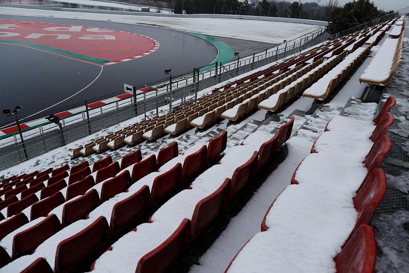 SE CANCELAN LOS ENTRENAMIENTOS DE FORMULA UNO POR LA NIEVE EN EL CIRCUITO