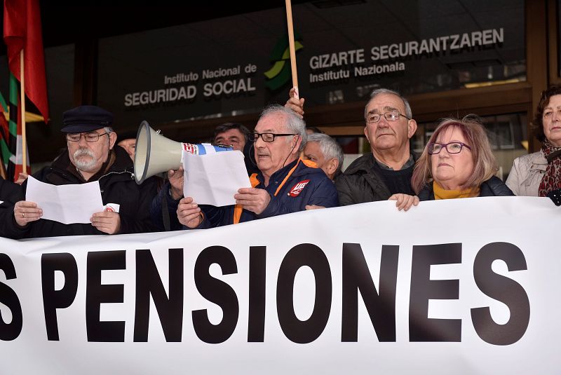 Manifestación jubilados hoy en Bilbao