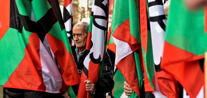 Manifestación jubilados hoy en Bilbao