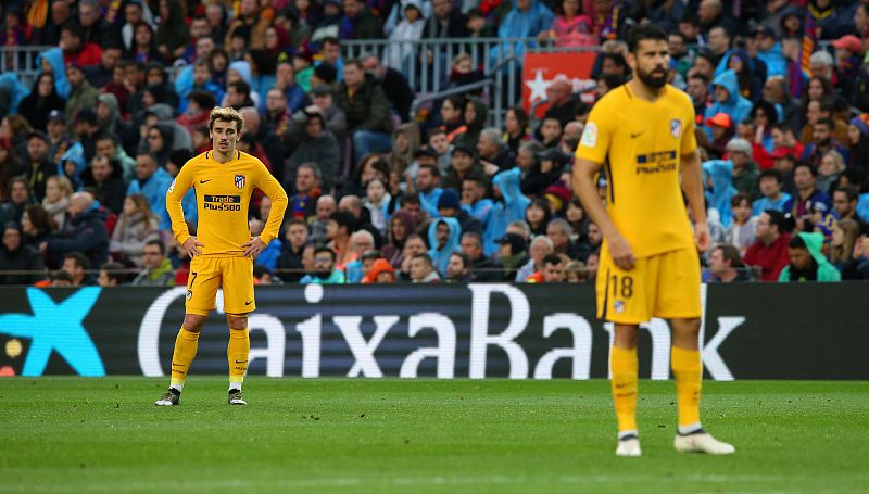 No tuvieron su mejor día Griezmann ni Diego Costa, que no vieron puerta en el Camp Nou.