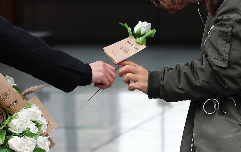 Rosas blancas en Corea del Sur