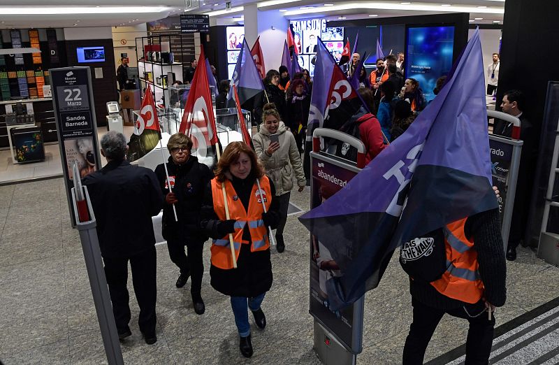 Piquetes en el centro de Madrid