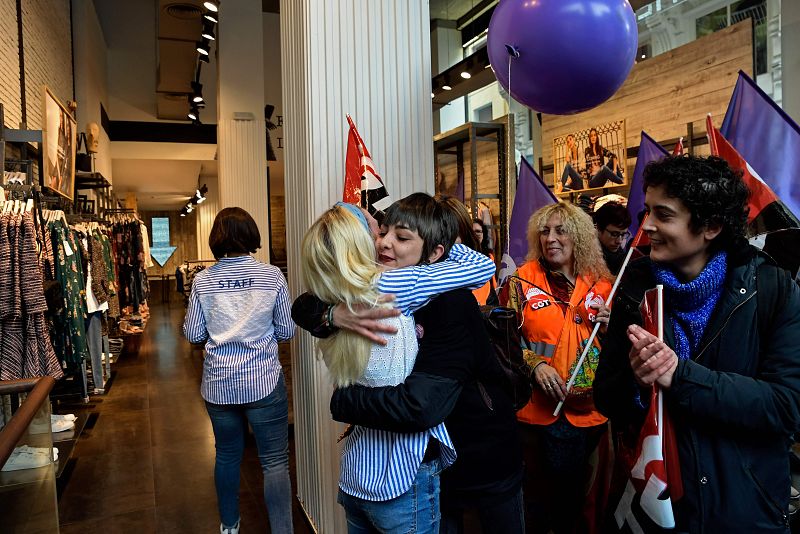 Piquetes en el centro de Madrid